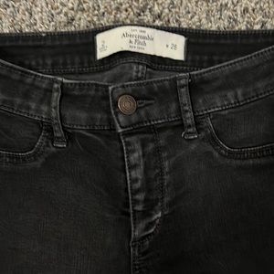 Abercrombie & Fitch black rinse super skinny mid rise stretch denim jean 26